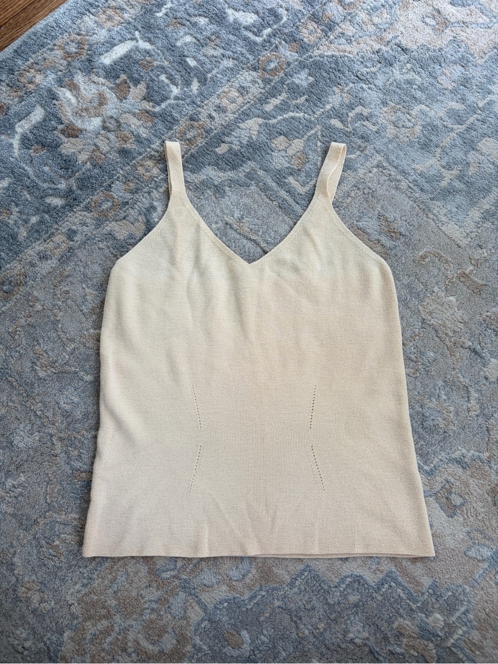 Eileen Fisher Lightweight V-Neck Knit Cami - Cream, size M